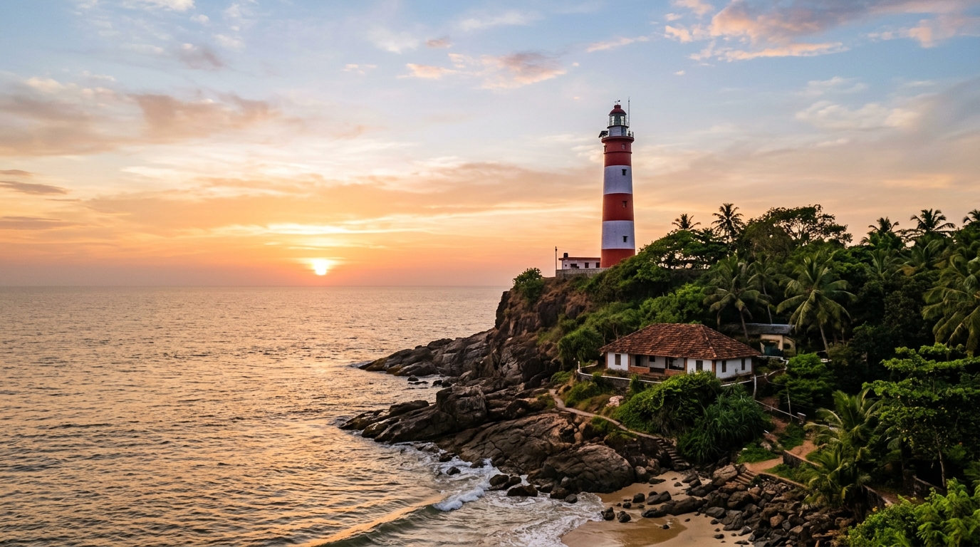 Kaup Lighthouse Coastal Sunset